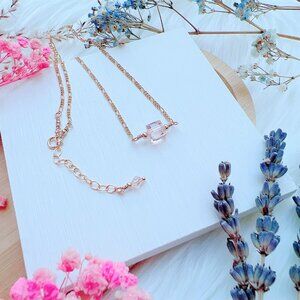 14k Gold-Filled Crystal Cube Necklace | Handmade in BC